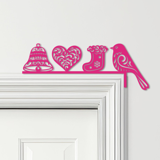 Door Topper Christmas Decor Ornaments Various Colours Decorative Sign