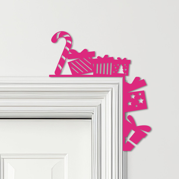 Door Topper Christmas Decor Presents Candy Canes Various Colours Decorative Sign