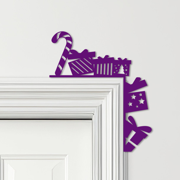 Door Topper Christmas Decor Presents Candy Canes Various Colours Decorative Sign