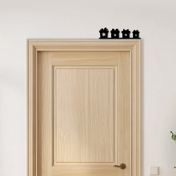 Door Topper Christmas Decor Presents Stars Various Colours Frame Decor Sign