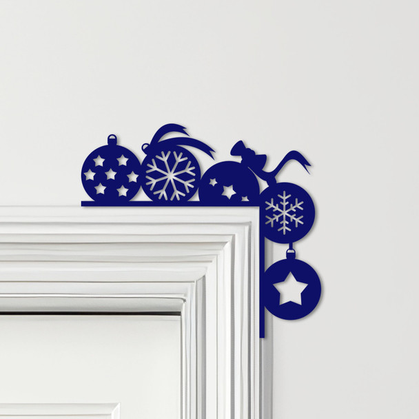 Door Topper Christmas Decor Snowflake Baubles Various Colours Frame Decor Sign
