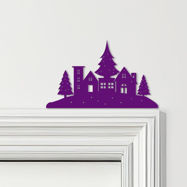 Door Topper Christmas Decor Trees Houses Various Colours Decorative Sign