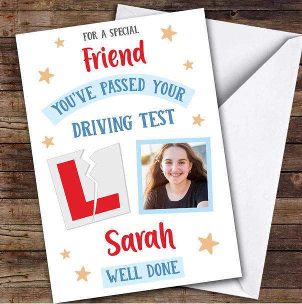 Personalised Passed Driving Test Card For Friend Photo L Plate Star Personalised Passed Driving Test Card For Friend Photo L Plate Star