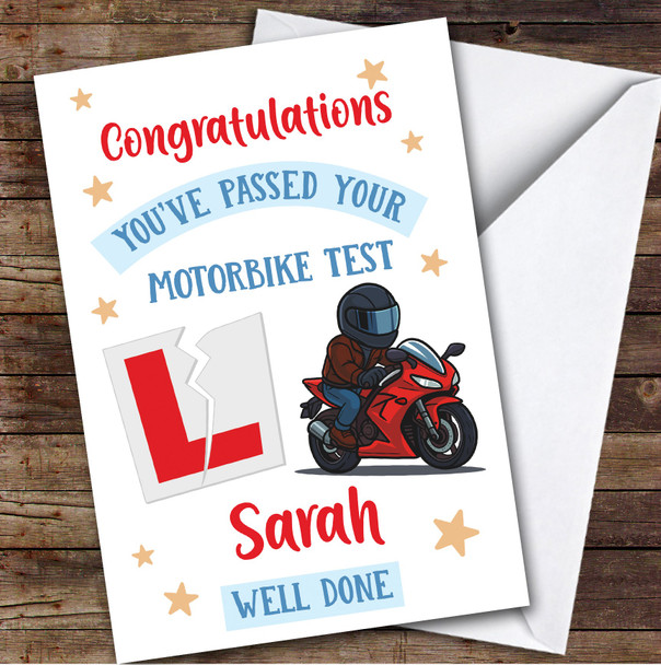 Personalised Passed Motorbike Test Card For Anyone Photo L Plate Star