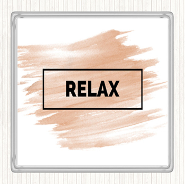 Watercolour Relax Boxed Quote Coaster