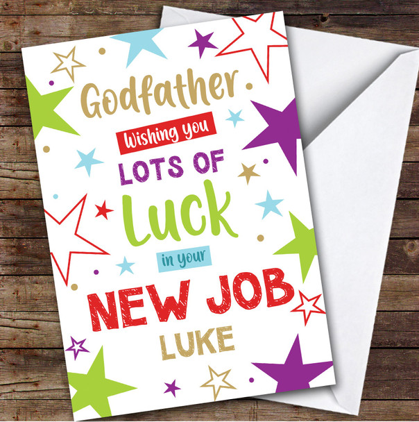 Personalised New Job Card For Godfather Bright Stars