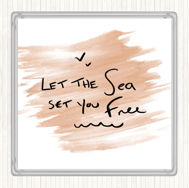 Watercolour Sea Set Free Quote Coaster