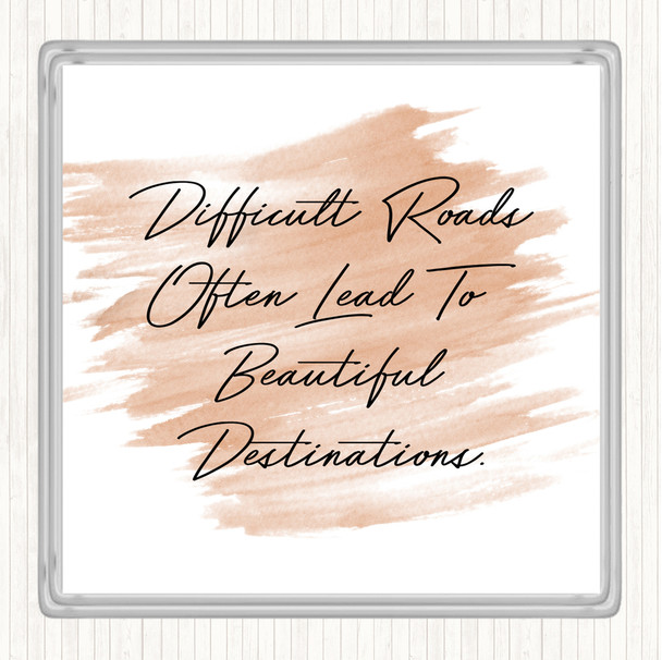 Watercolour Beautiful Destination Quote Coaster