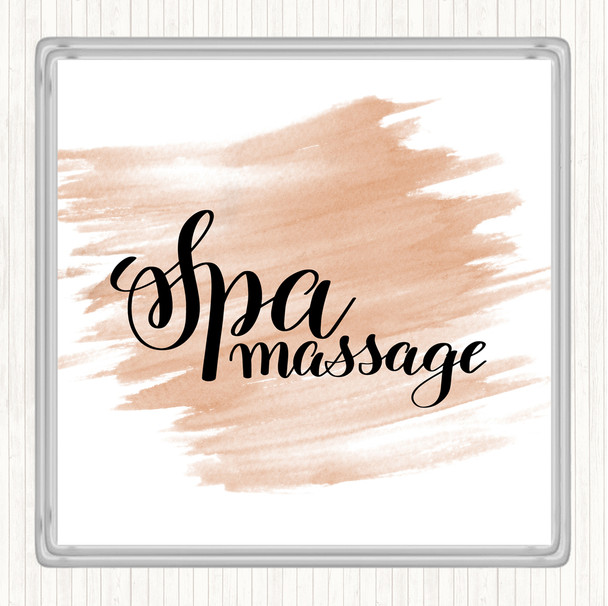 Watercolour Spa Massage Quote Coaster