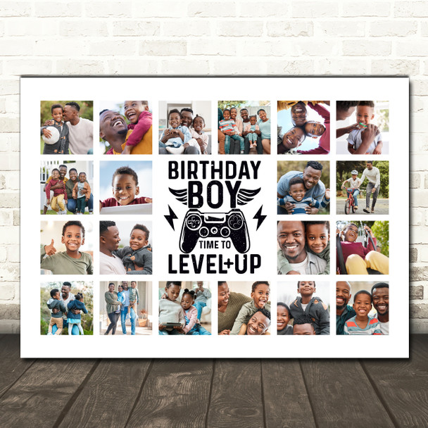 Photo Collage Kids Boys Birthday Custom Gift 20-Photo Gamer Print Or Canvas