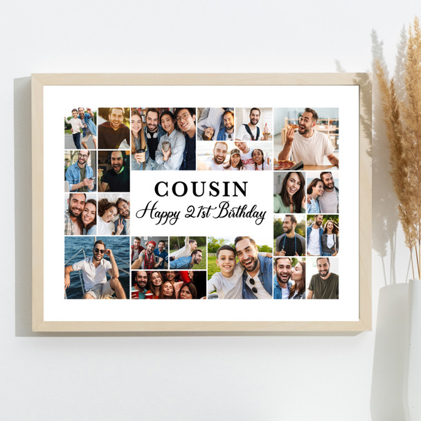 Photo Collage 21st Birthday Custom Gift For Cousin 22-Photo Print Or Canvas