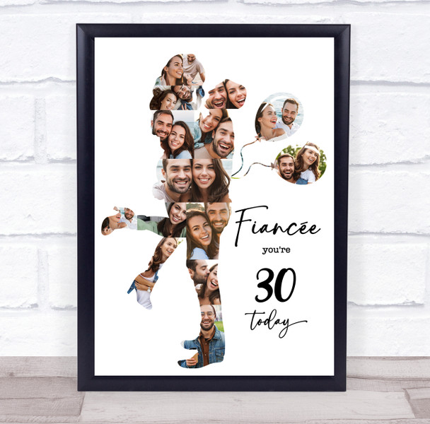 Photo Collage 30th Birthday Gift For Fiancée 15-Photo Women Print Or Canvas