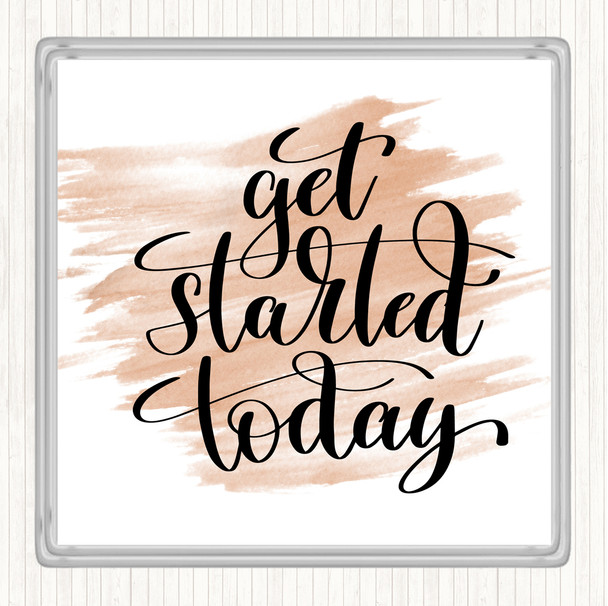 Watercolour Start Today Quote Coaster