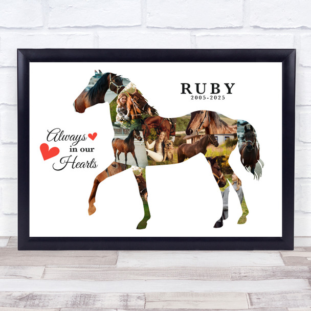 Photo Collage Pets Memorial Gift For Anyone 10-Photo Horse Print Or Canvas