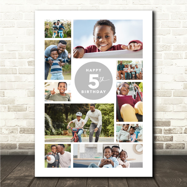 Photo Collage Kids Birthday Gift For Boys Any Age 10-Photo Print Or Canvas