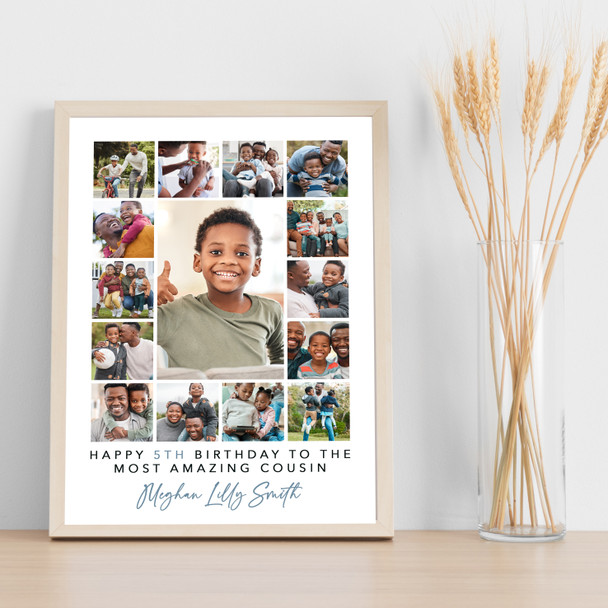 Photo Collage Kids Birthday Gift For Boys Any Age 15-Photo Print Or Canvas
