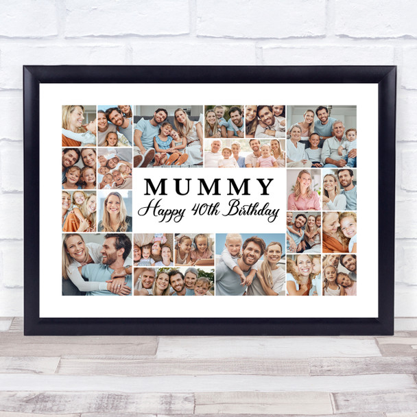 Photo Collage 40th Birthday Personalised Gift For Mummy 22-Photo Print Or Canvas