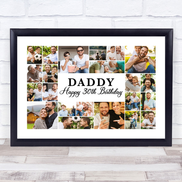 Photo Collage 30th Birthday Personalised Gift For Daddy 22-Photo Print Or Canvas