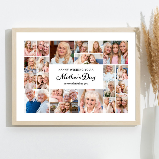 Photo Collage Personalised Gift For Nanny Mother's Day 22-Photo Print Or Canvas