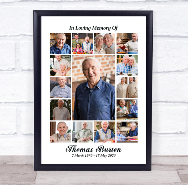 Photo Collage Memorial Personalised Gift For Anyone 15-Photo Print Or Canvas