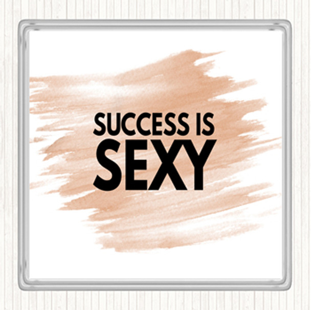 Watercolour Success Is Sexy Quote Coaster