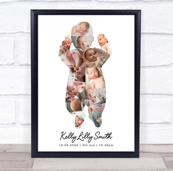 Photo Collage Personalised Gift For New Baby 13-Photo Baby Print Or Canvas