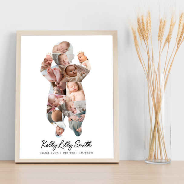 Photo Collage Personalised Gift For New Baby 13-Photo Baby Print Or Canvas