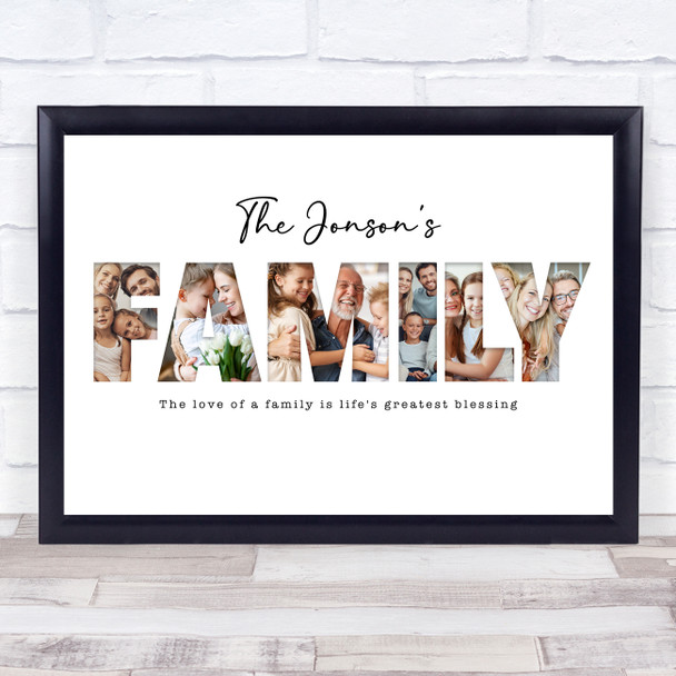 Photo Collage 6-Photo Family Personalised Gift For Anyone Print Or Canvas