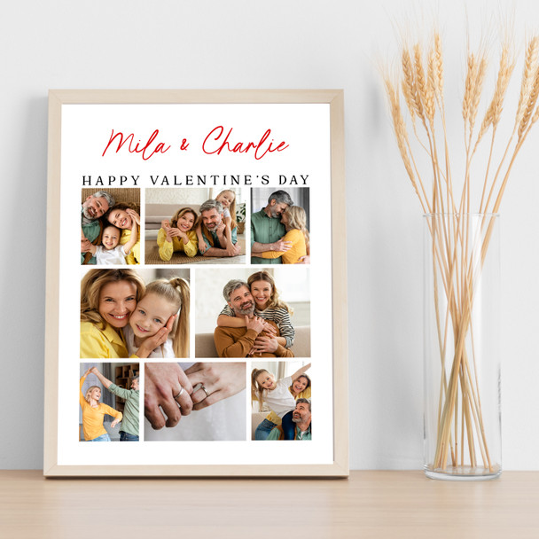 Photo Collage Valentine's Day Personalised Gift 8-Photo Print Or Canvas