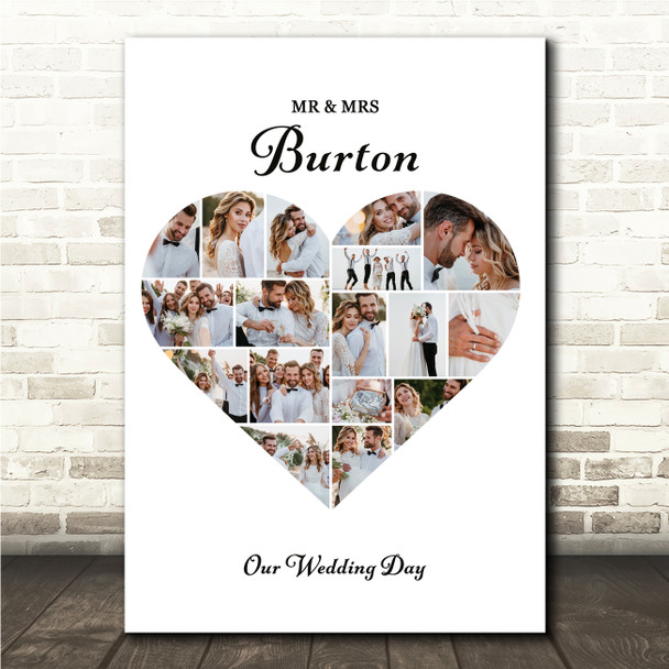 Photo Collage Wedding Personalised Gift 17 Heart-Photo Print Or Canvas