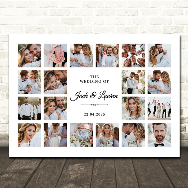 Photo Collage Wedding Personalised Gift 20-Photo Print Or Canvas