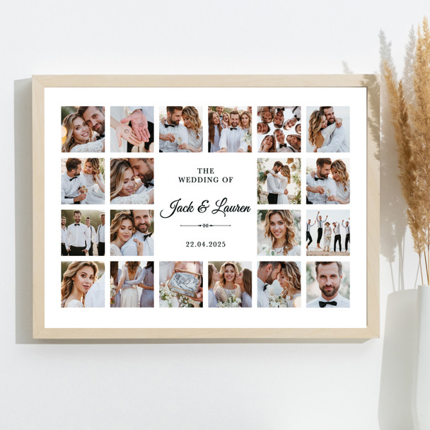 Photo Collage Wedding Personalised Gift 20-Photo Print Or Canvas