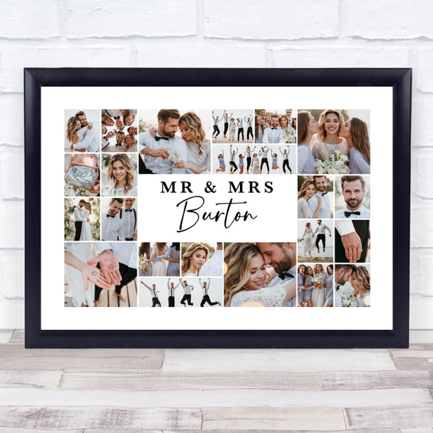 Photo Collage Wedding Personalised Gift 22-Photo Print Or Canvas