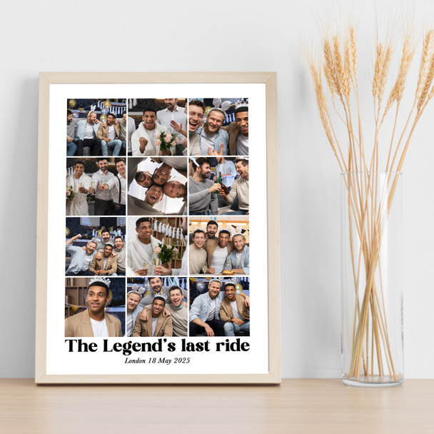 Photo Collage Stag Do Personalised Gift 12-Photo Print Or Canvas