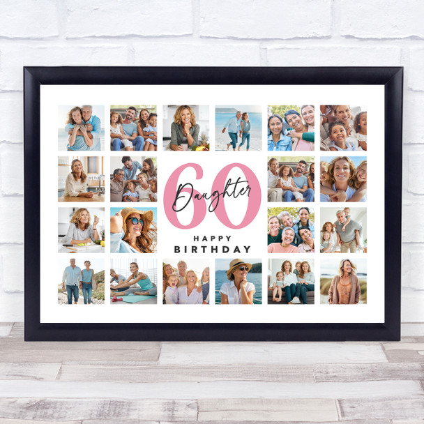 Photo Collage 60th Birthday Custom Gift For Daughter 20-Photo Print Or Canvas
