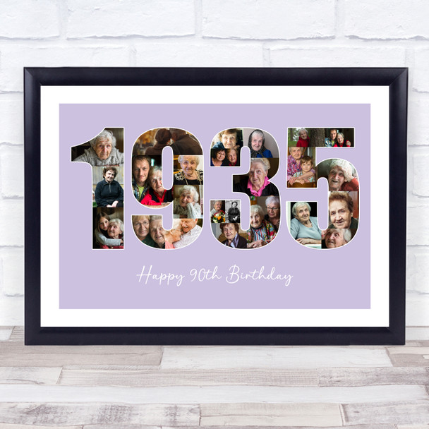 Photo Collage Purple Birthday Gift For Her 24-Photo Year 1935 Print Or Canvas