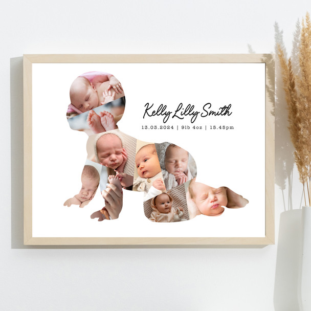 Photo Collage Custom Gift For New Baby 9-Photo Crawling Baby Print Or Canvas