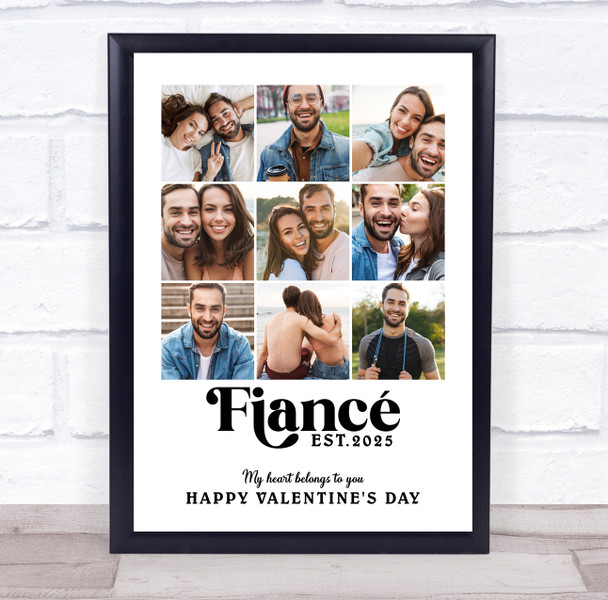 Photo Collage Custom Gift For Valentine's Day 9-Photo Fiancé Print Or Canvas