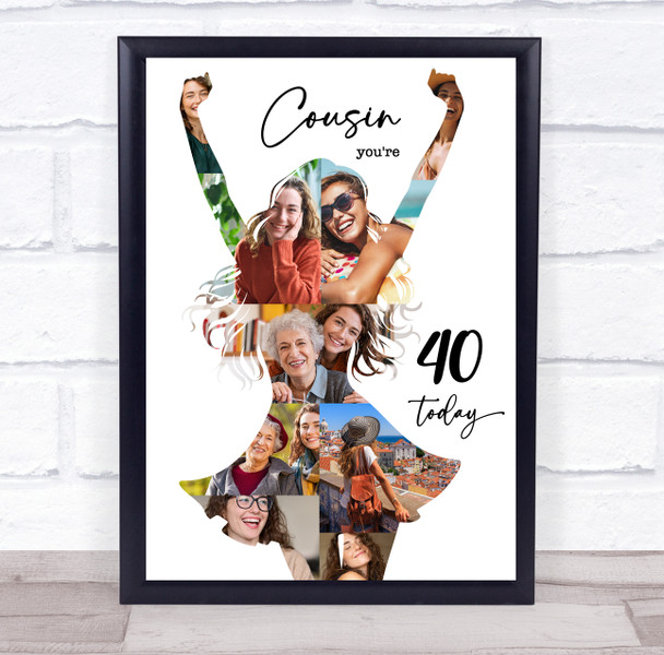 Photo Collage 40th Birthday Custom Gift For Daughter 9-Photo Print Or Canvas