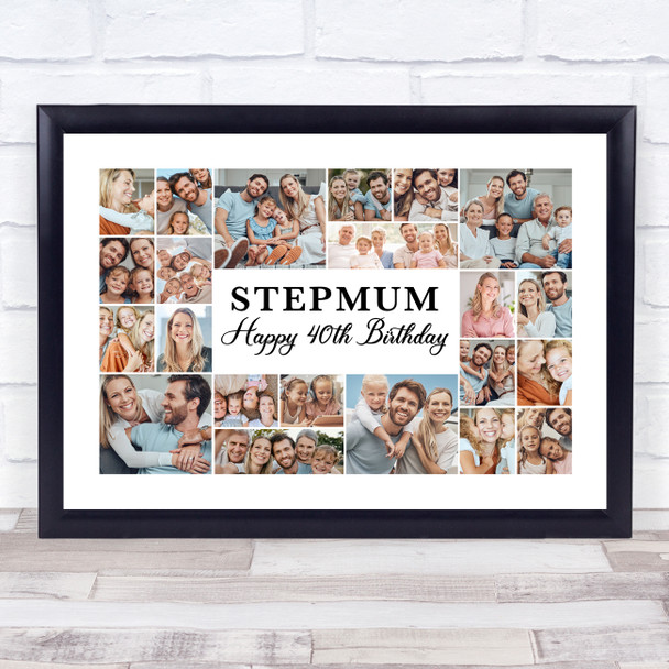 Photo Collage 40th Birthday Custom Gift For Stepmum 22-Photo Print Or Canvas