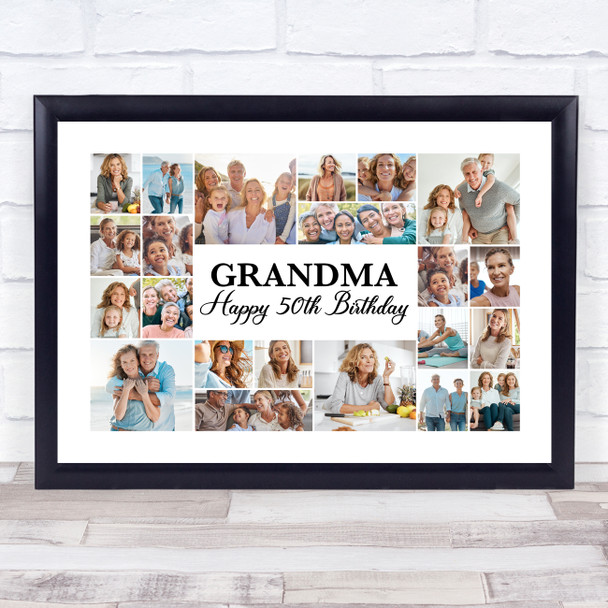 Photo Collage 50th Birthday Custom Gift For Grandma 22-Photo Print Or Canvas