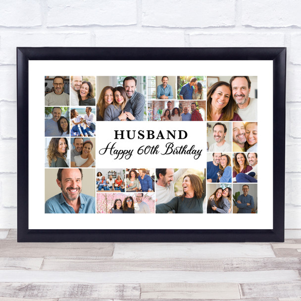 Photo Collage 60th Birthday Custom Gift For Husband 22-Photo Print Or Canvas