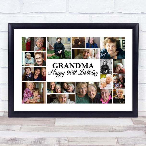 Photo Collage 90th Birthday Custom Gift For Grandma 22-Photo Print Or Canvas