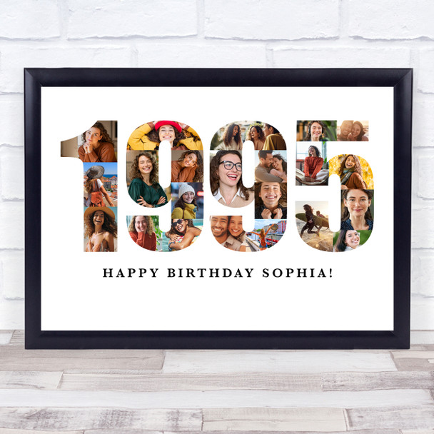 Photo Collage White Birthday Gift For Her 22-Photo Year 1995 Print Or Canvas