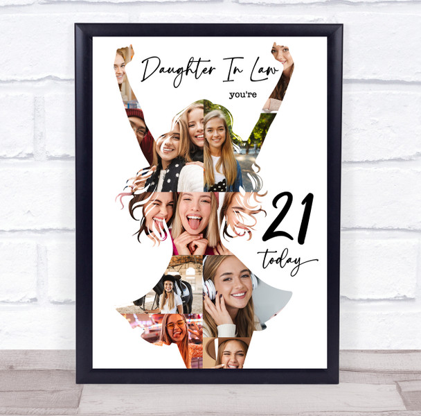 Photo Collage 21st Birthday Gift For Daughter-In-Law 9-Photo Print Or Canvas