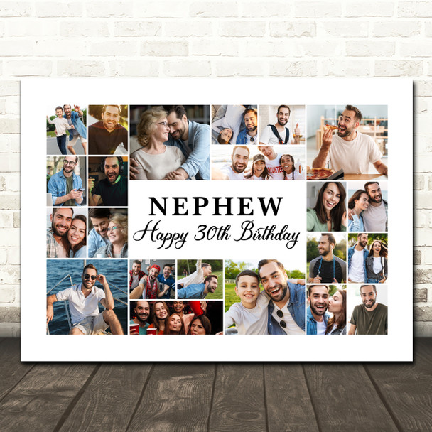 Photo Collage 30th Birthday Custom Gift For Nephew 22-Photo Print Or Canvas