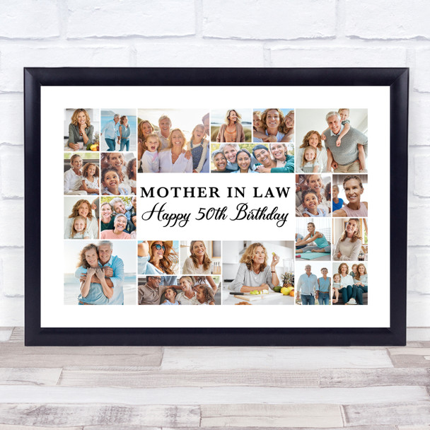 Photo Collage 50th Birthday Gift For Mother-In-Law 22-Photo Print Or Canvas