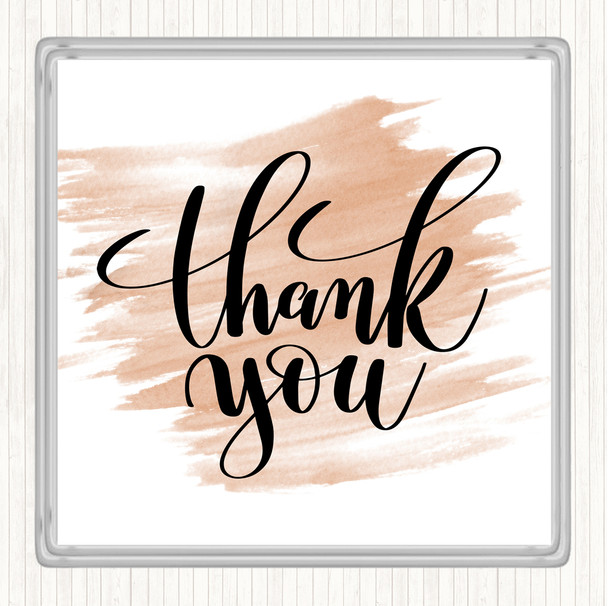 Watercolour Thankyou Quote Coaster