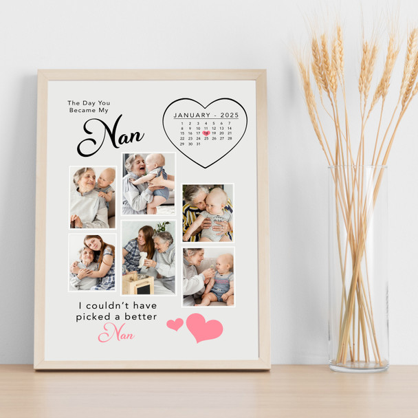 Photo Collage Gift For Nan Mother's Day 6-Photo Calendar My Nan Print Or Canvas