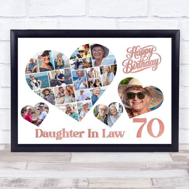 Photo Collage 70th Birthday Gift For Daughter-In-Law 20-Photo s Print Or Canvas